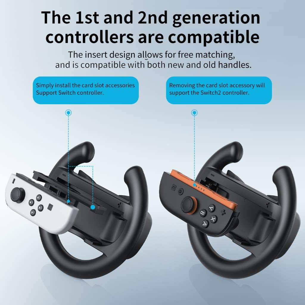 Volante de Corrida Universal HONCAM para Nintendo Switch & Switch 2 (Base com Ventosas)