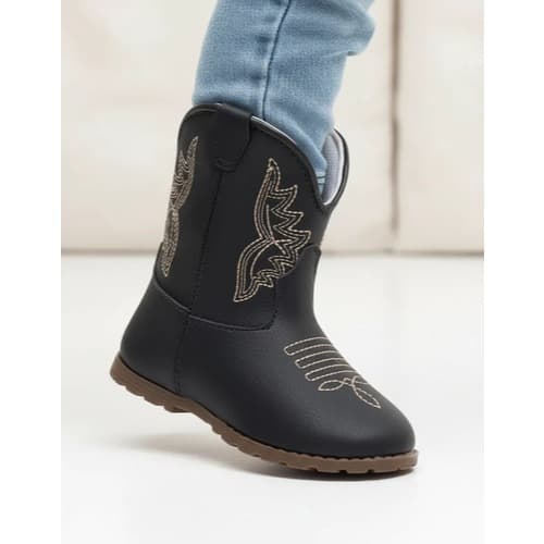 Bota Texana Couro PU Infantil Bebê Extra Leve Farmfun Menina Menino Country Caipira Envio Imediato