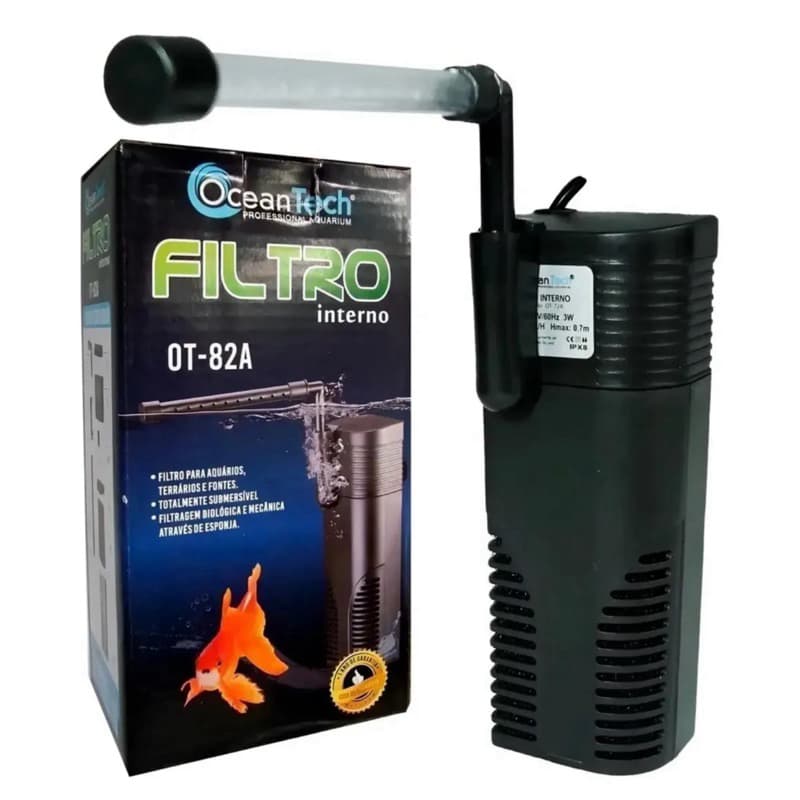 Filtro Interno Bomba Ocean Tech Ot-82a 450LH 6w Para Aquário e Terrario