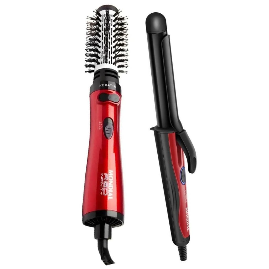 Escova Rotativa ER11-KR Alisa Seca Modela Cacheador Modelador Em-12 Efeito Salao Brilho Intenso Cacheado Tds Tipos Cabel