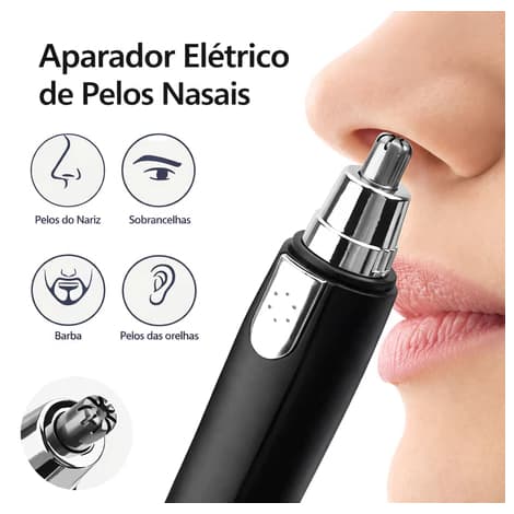 Aparador Elétrico Multifuncional para Pelos Nasais, Orelhas, Sobrancelhas e Barba