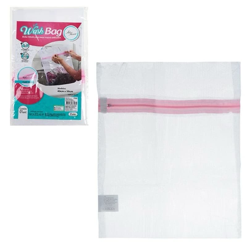 Saco Telado 40x50cm Para Lavar Roupas Delicadas Mais Durabilidade Pra Suas Roupas