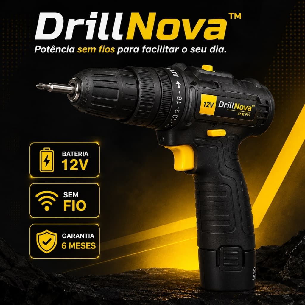 Parafusadeira Furadeira 12v Sem Fio Bateria Recarregavel Versatil Potente Multifuncional