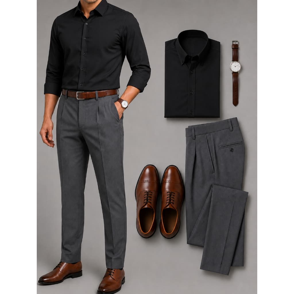 Camisa Social Slim Manga Longa De Botão + Calça Social Oxfordine 38 Ao 48