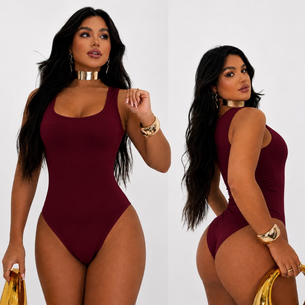Body Collant Regata  Bodi Blusa Decote  Feminino em Suplex Premium Elegante Básico Casual.