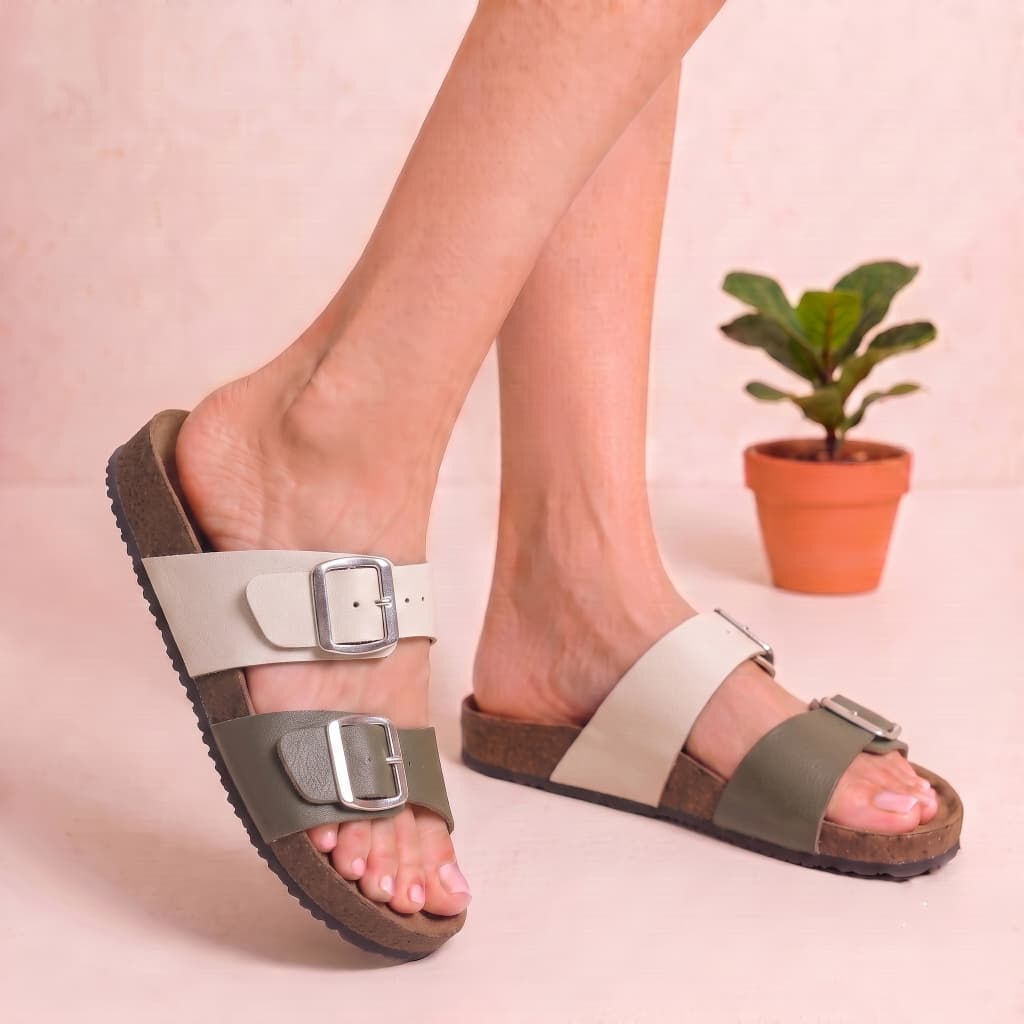 Sandalia Feminina Birken Papete Feminina Slide Birken Fivela Couro Legitimo Ortopedica