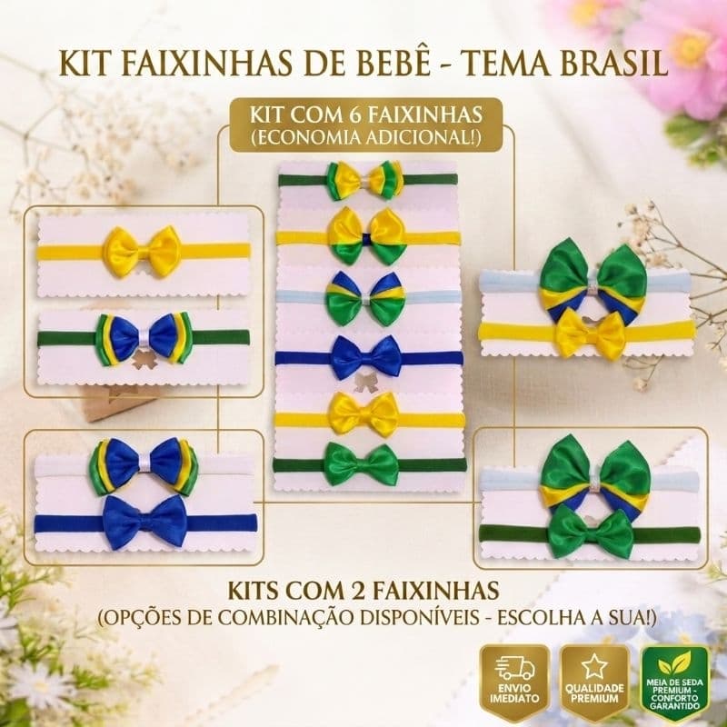 kit de laços temático minha primeira Copa/Faixinha de ceda