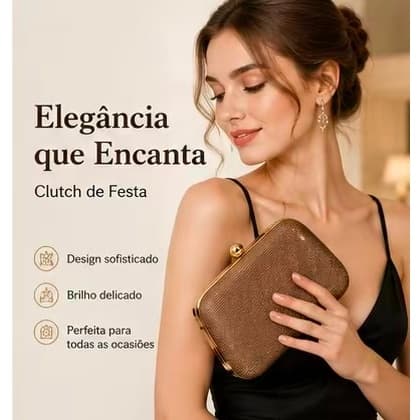 Clutch de Festa Texturizada Marrom