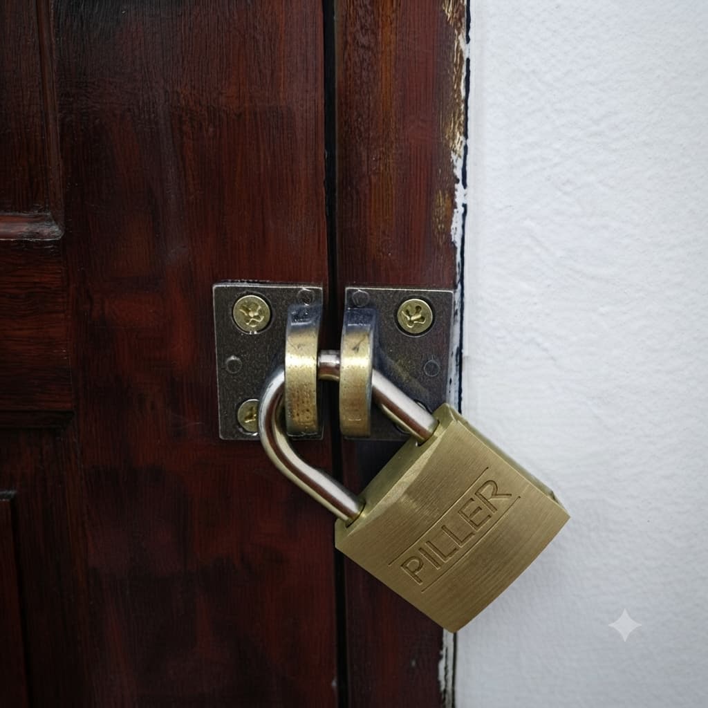 Porta cadeado colonial + cadeado 30mm Tranca portas, janelas, baús, caixas, portão