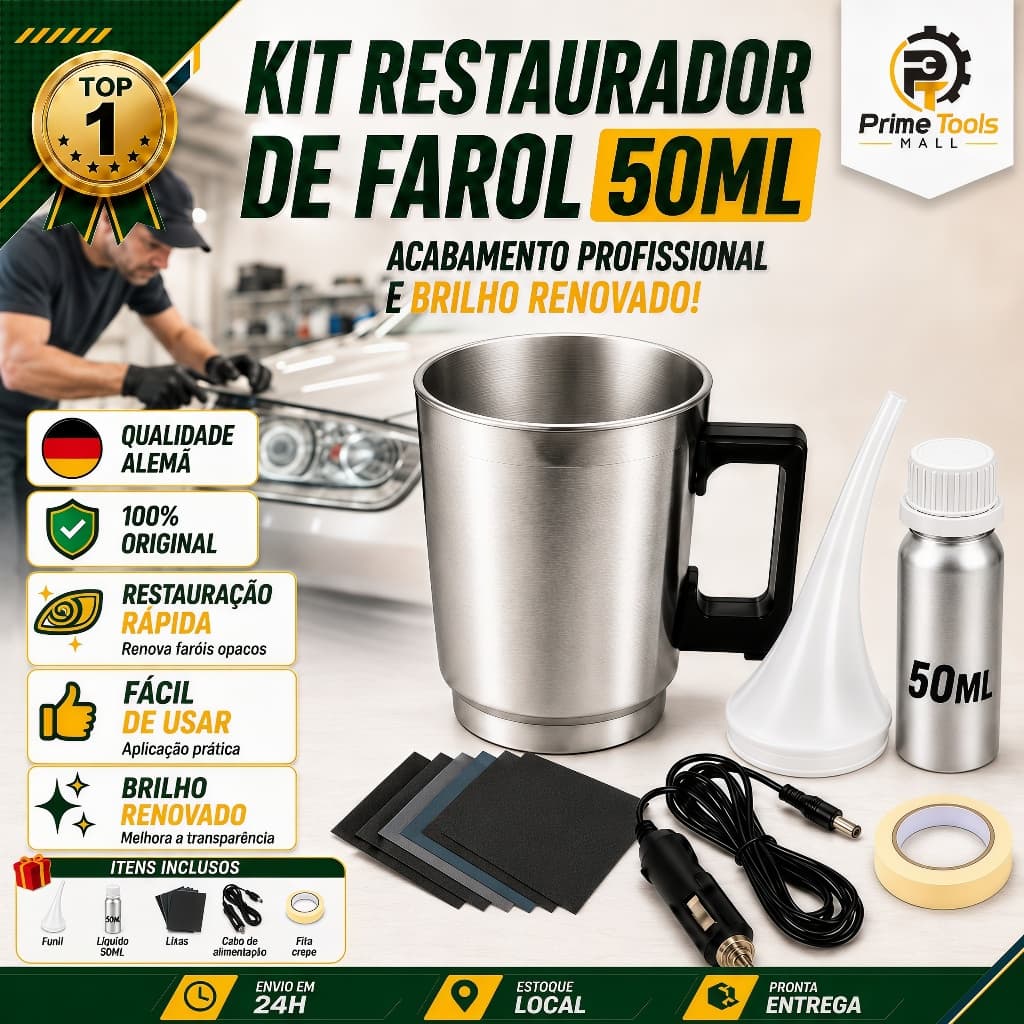 Polímero Revitalizador De Faróis C Copo De Polimento A Vapor 50ml