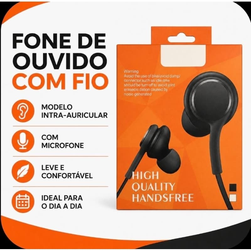 Fone de Ouvido P2 Universal com Microfone Estéreo Alta Qualidade