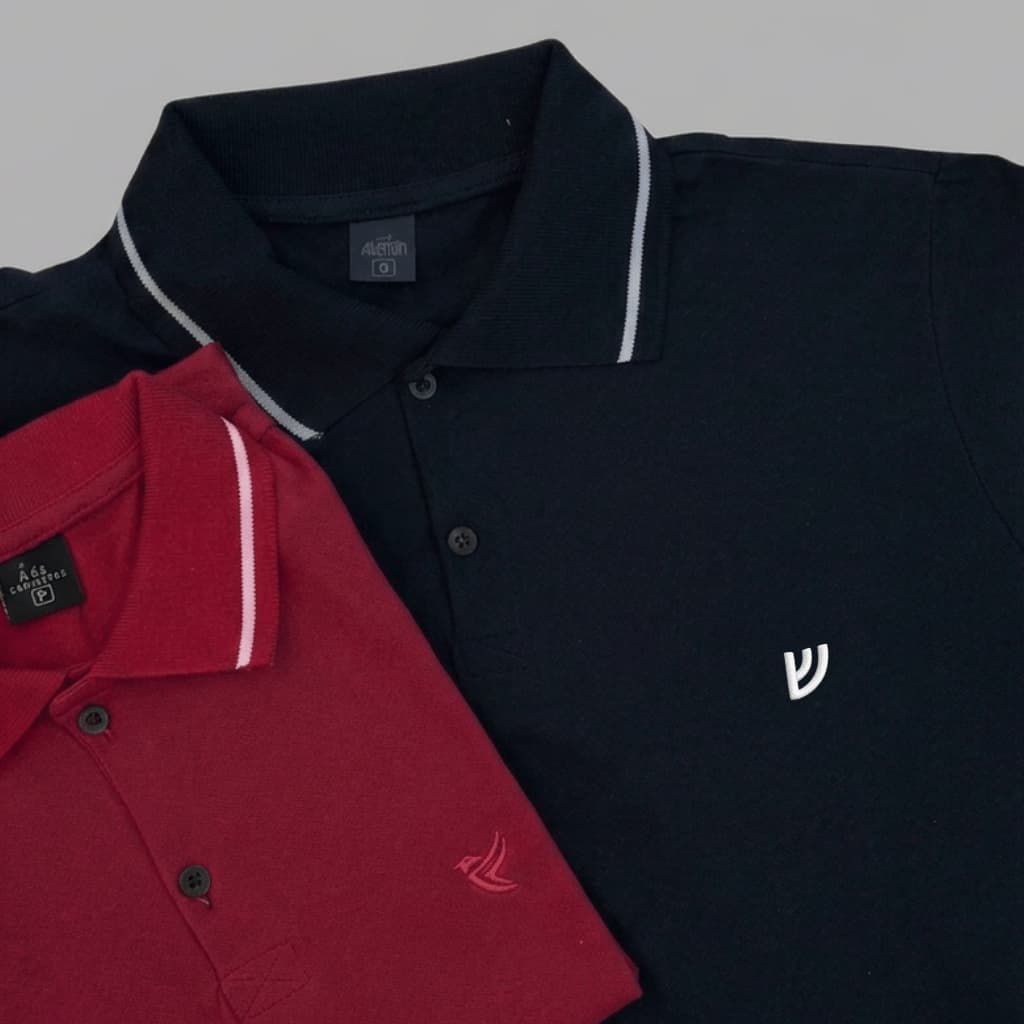 Kit 2 Camiseta Gola Polo Masculina 100% Algodão Malha fria.