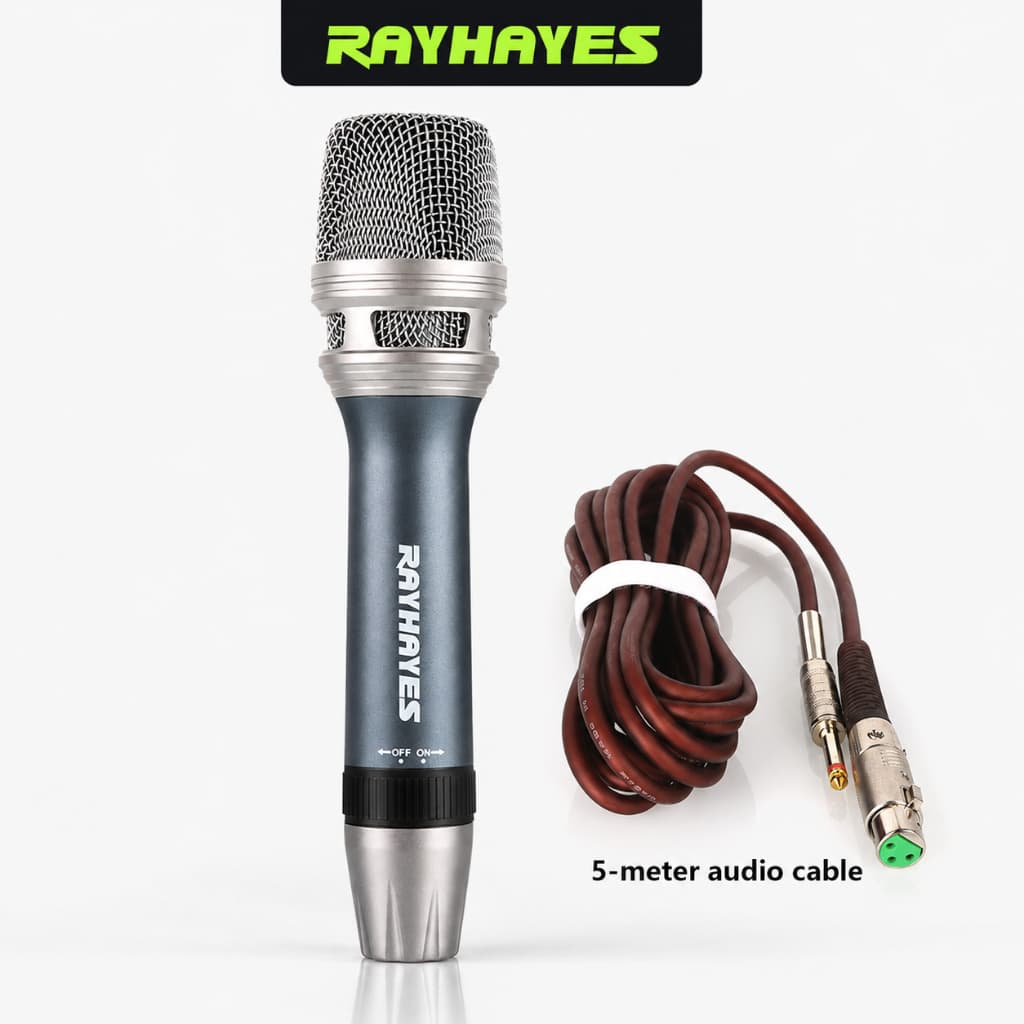 Microfone Dinâmico Metálico 5m Cabo XLR Redução Ruído para KTV Live Mesa de Som