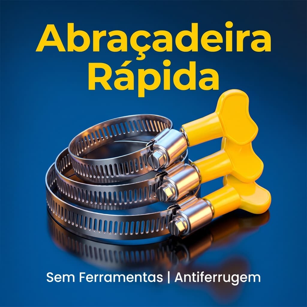 Abraçadeira Borboleta Inox Ajuste Flexível para Fixar Mangueiras Residencial