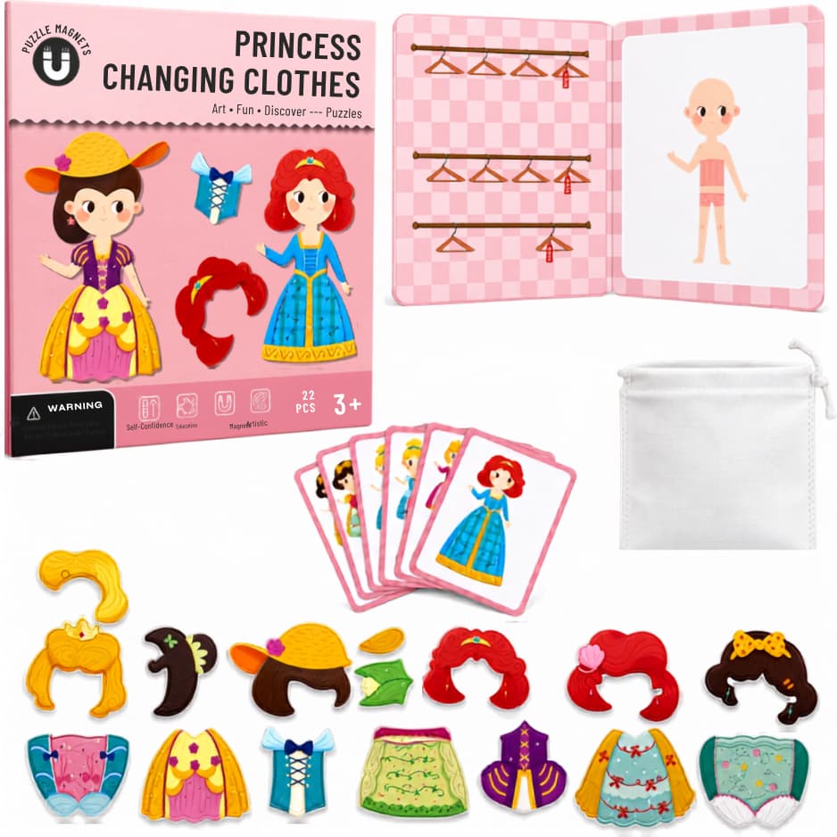 Kit Box Magnético Criativo Infantil Quebra Cabeça De Montar com detalhe premium