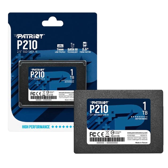 SSD 1TB Patriot P210 SATA 3 2.5" 7mm PC Desktop e Notebook - Leitura 520MB/s Original Pronta Entrega
