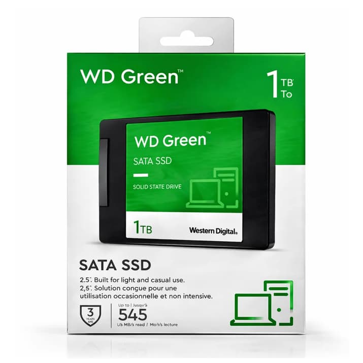 SSD 1TB WD Green Western Digital SATA III 2.5" 7mm PC Desktop e Notebook - Leitura 545MB/s