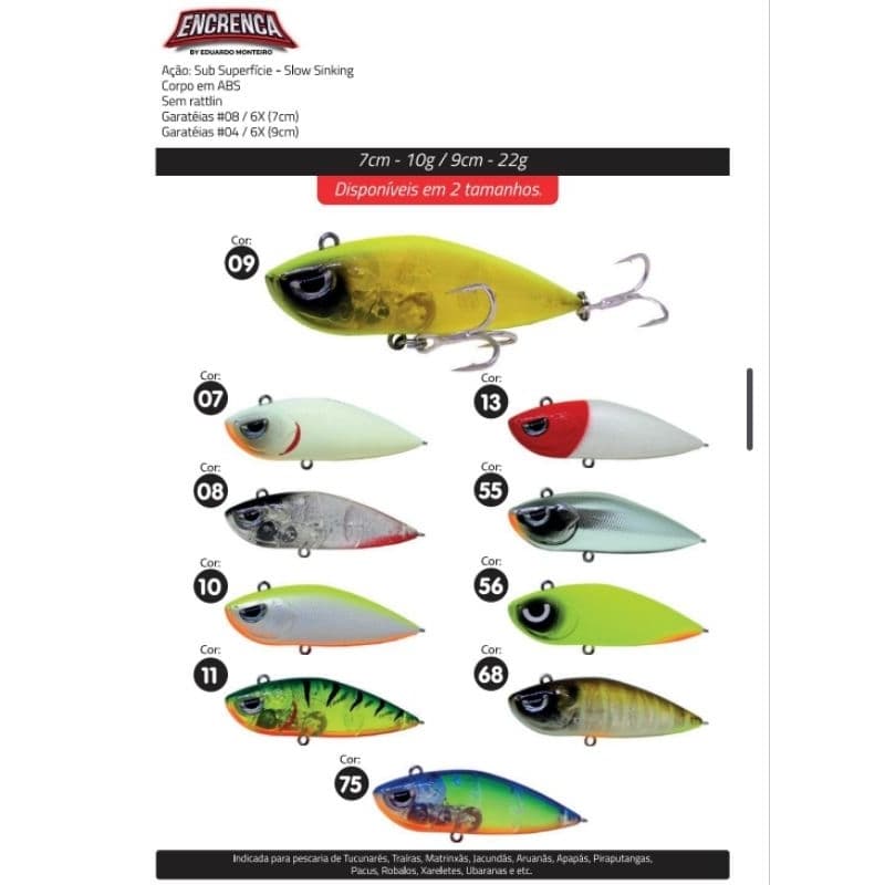 Isca Artificial Yara Encrenca 7cm 10g – Alta Performance para Tucunaré, Traíra, Robalo e Dourado