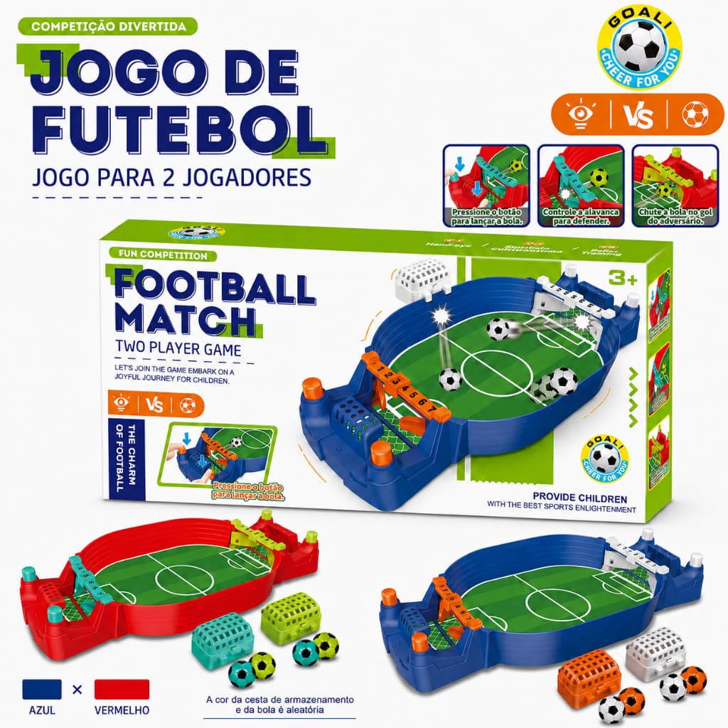 Brinquedo Jogo de Futebol de Mesa Mini Portátil Interativo 2 Jogadores Infantil Presente