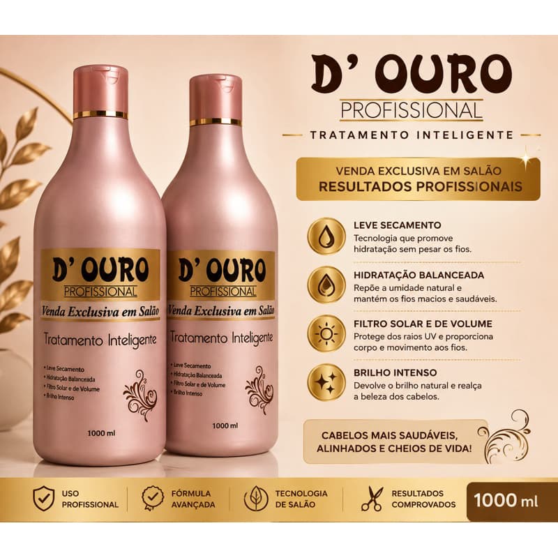 Kit  02 Progressiva Inteligente 1 litro D Ouro