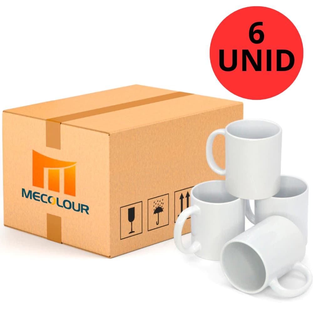 CANECA BRANCA RESINADA PARA SUBLIMAÇÃO MECOLOUR - 36 UNIDADES