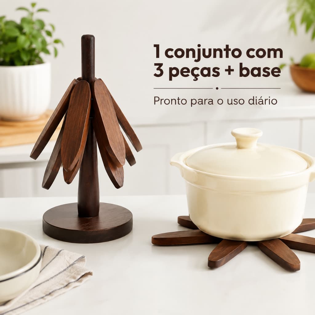 Suporte De Panela Quente Trivets De Madeira Para Pratos Quentes Forma De Árvore Bule Panelas Descanso de panela
