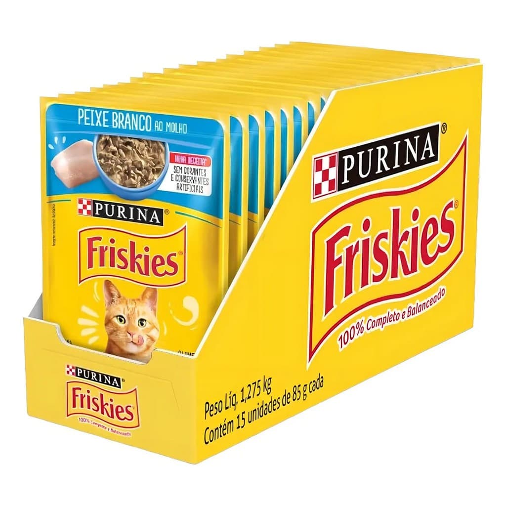 Ração Úmida Friskies Para Gatos 85g Caixa 15 Unidades