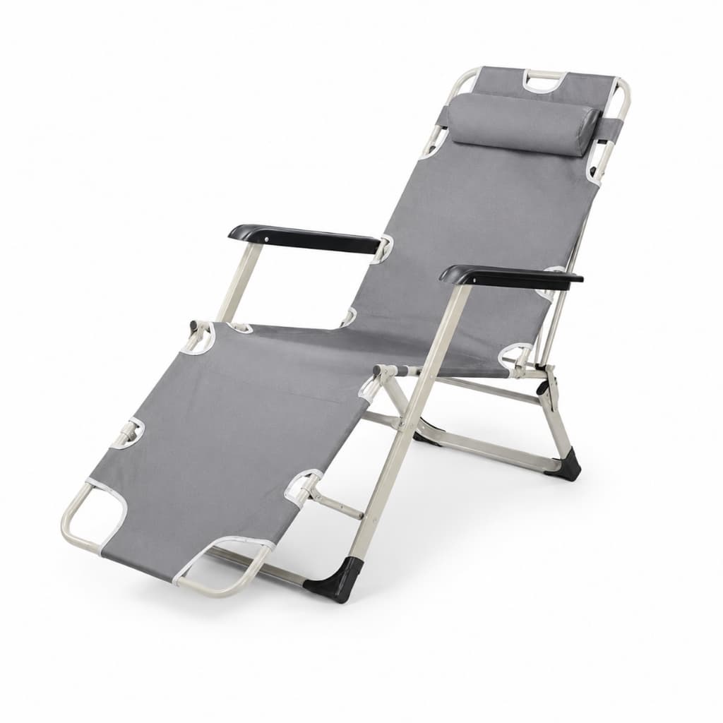 Cadeira Espreguiçadeira Dobrável Reclinável 7 Posições 140kg Praia Piscina Camping Portátil BSTOOLS