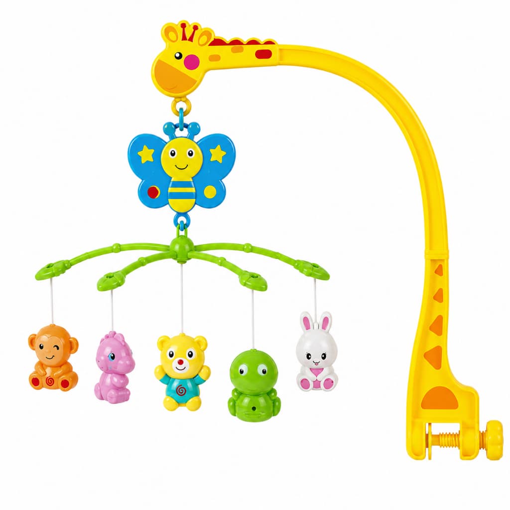 Móbile Girafa Musical para Berço Cadeirão Bebê Interativo Brinquedo Infantil