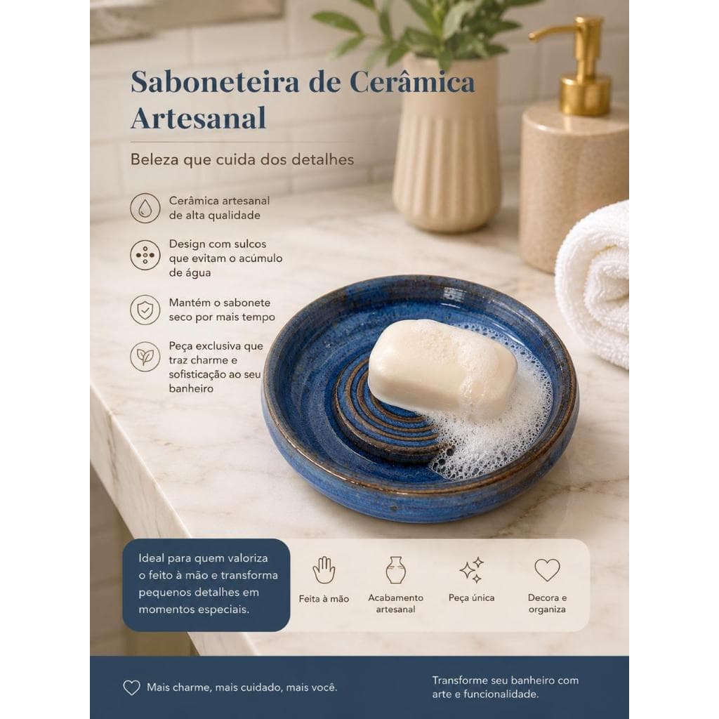saboneteira bancada orgânica  cerâmica esmaltada saboneteira cerâmica feito a mão