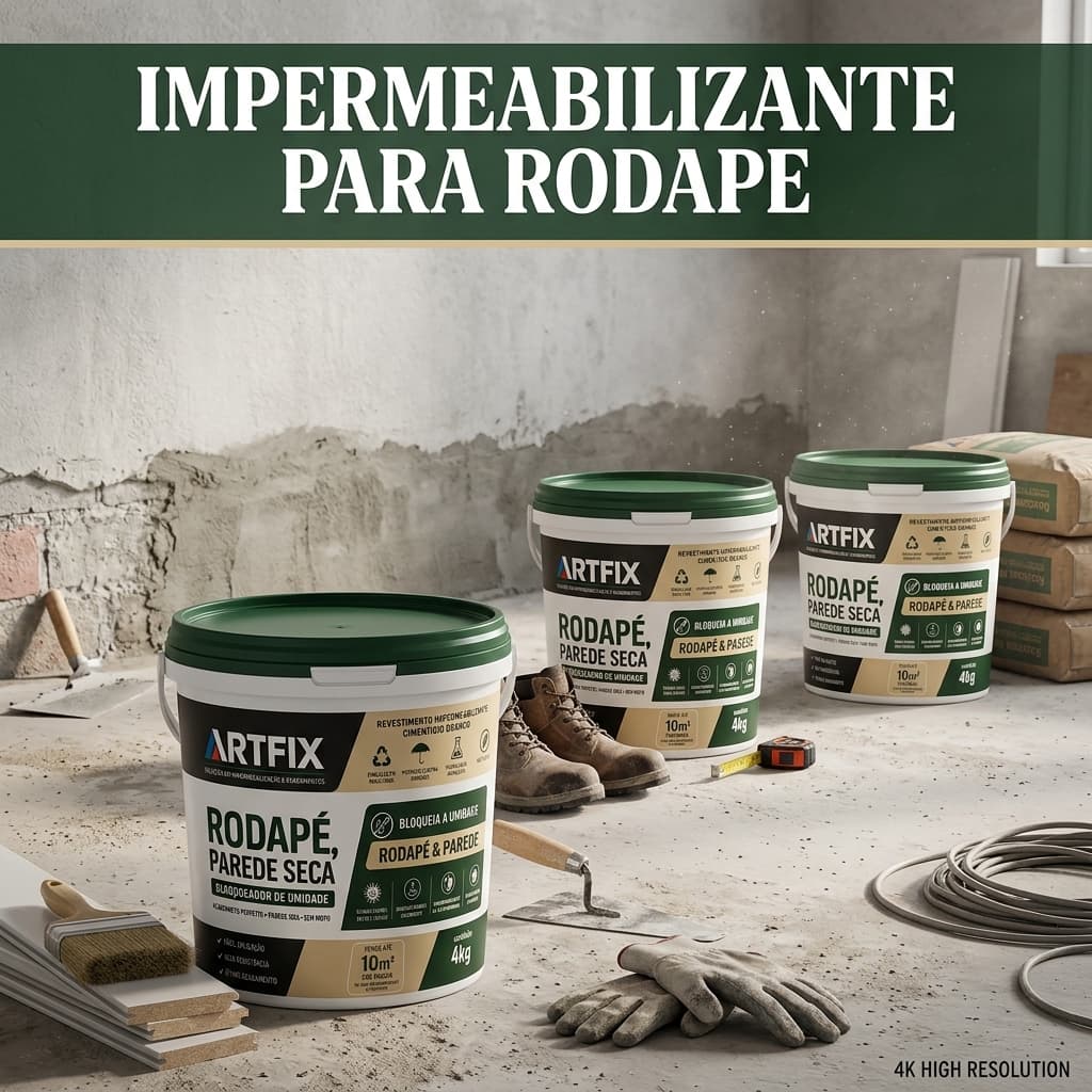 Rodapé 4KG Contra Umidade e Infiltrações para Paredes Impermeabiliza