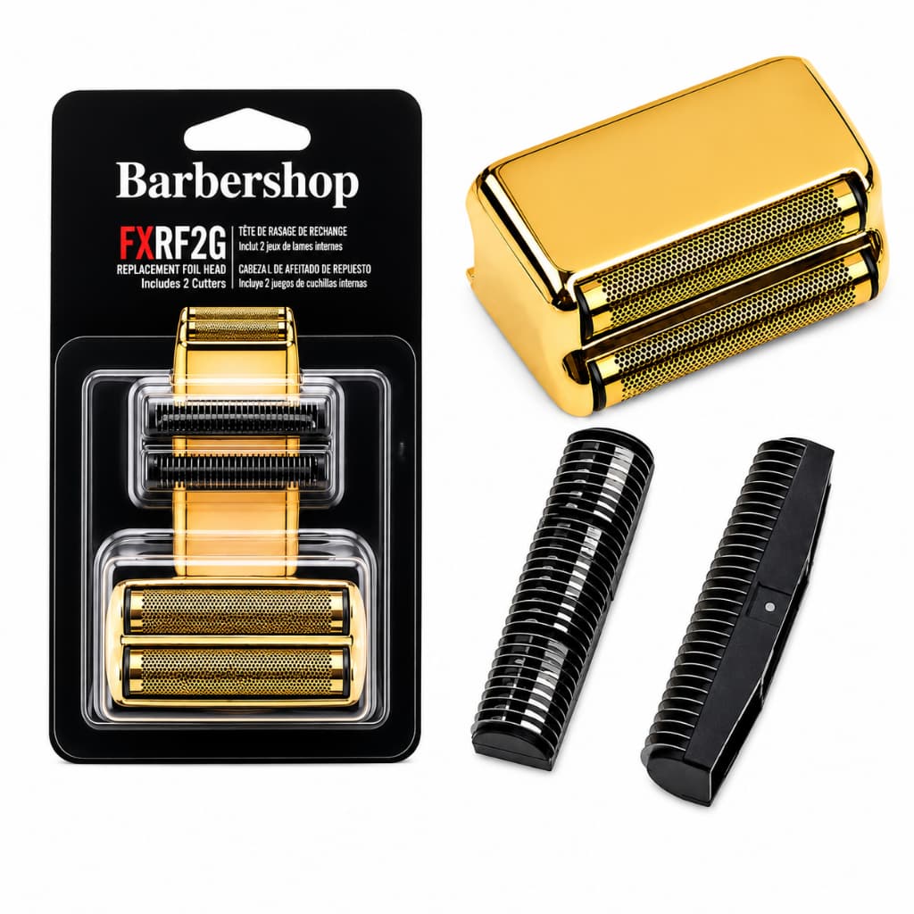 Refil Completo Shaver FX02 Pro Foil Telas Lâminas Douradas Cabeça de Reposição Compatível Barbeador