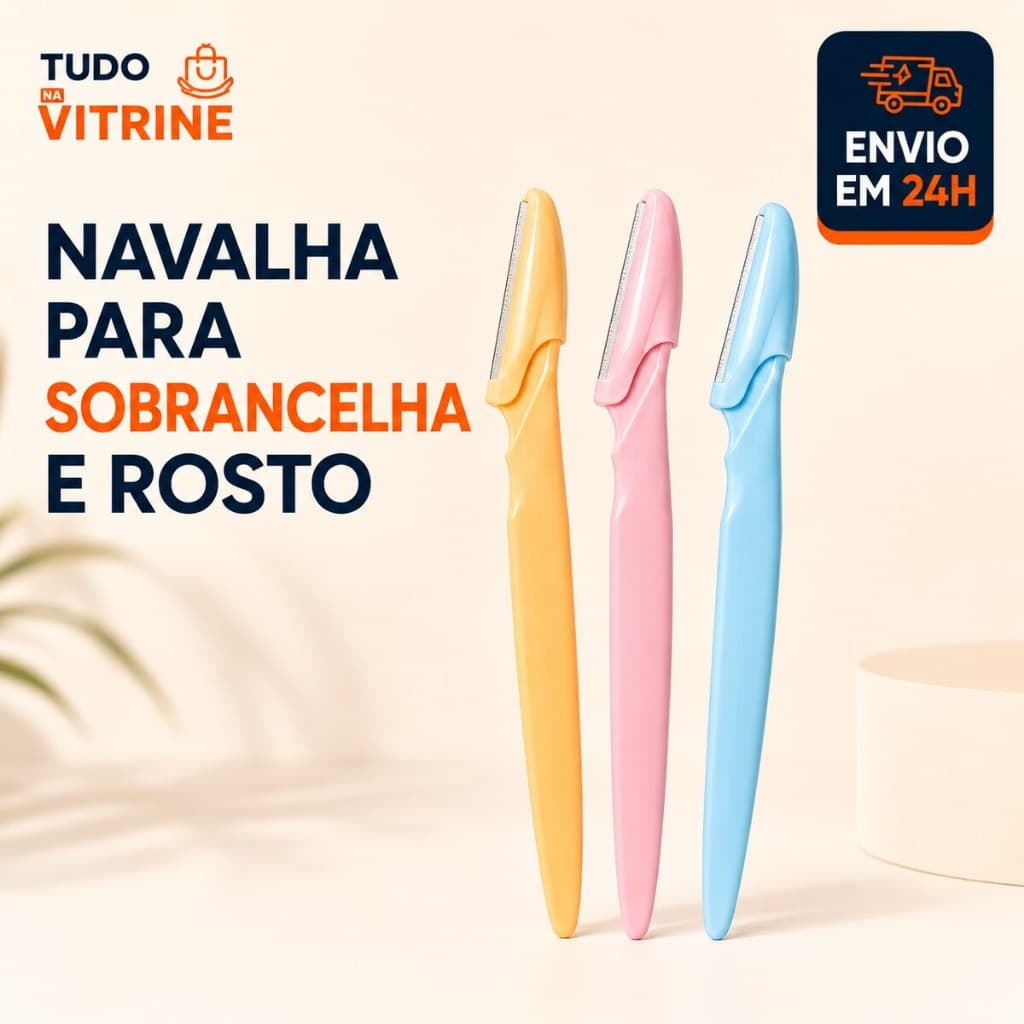 Navalha para Sobrancelha e Rosto Kit 3 6 ou 9 Unidades Removedor de Pelos Facial