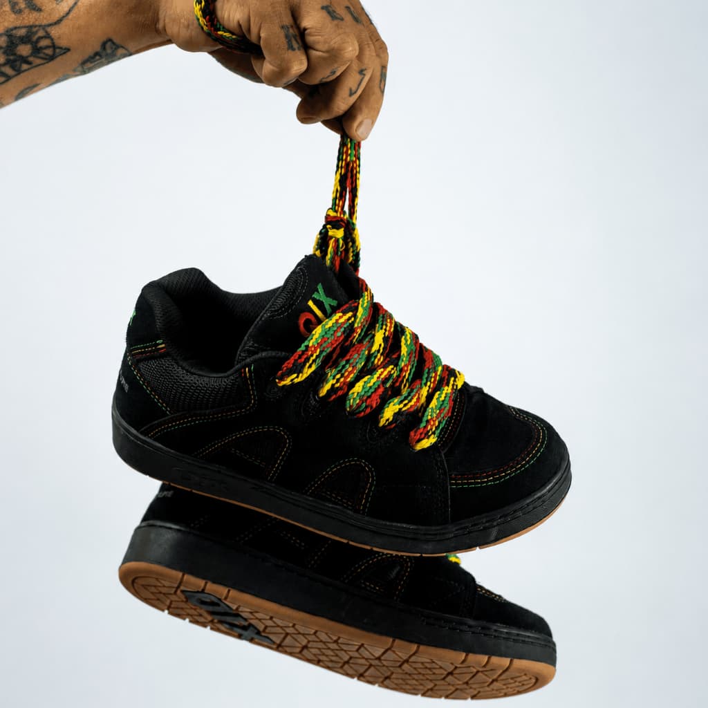 Tênis QIX Plaza Roots Original Lançamento Skate Camurça Preto Natural Confortável Masculino Feminino