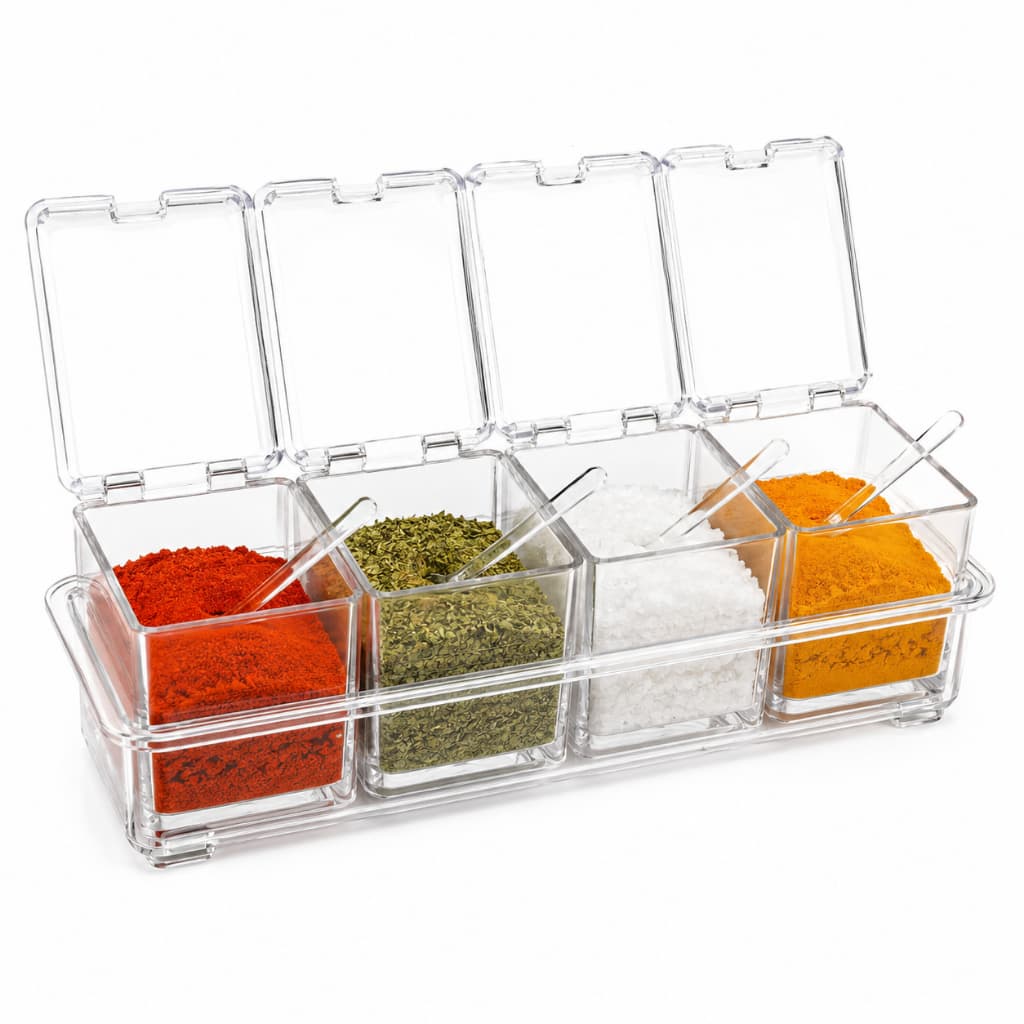 Porta Temperos Acrílico Organizador de Condimentos Cozinha Porta Especiarias
