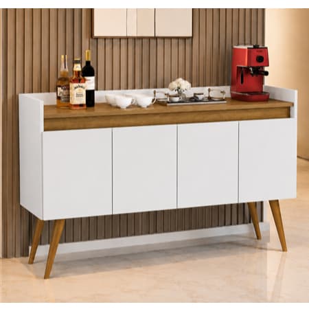 Aparador Buffet Cantinho do Café Pés Palito Prime 4 Portas Lua - Cores - Comprar Moveis em casa