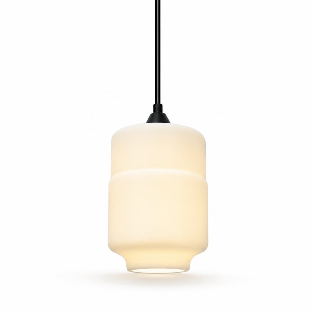 Luminária Pendente Vidro Botijão Opalino