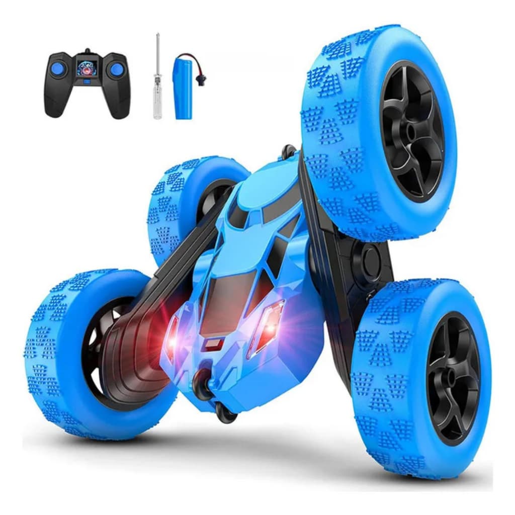 CARRO INTELIGENTE CONTROLE REMOTO: ROTAÇÃO 360° TODO TERRENO COR AZUL