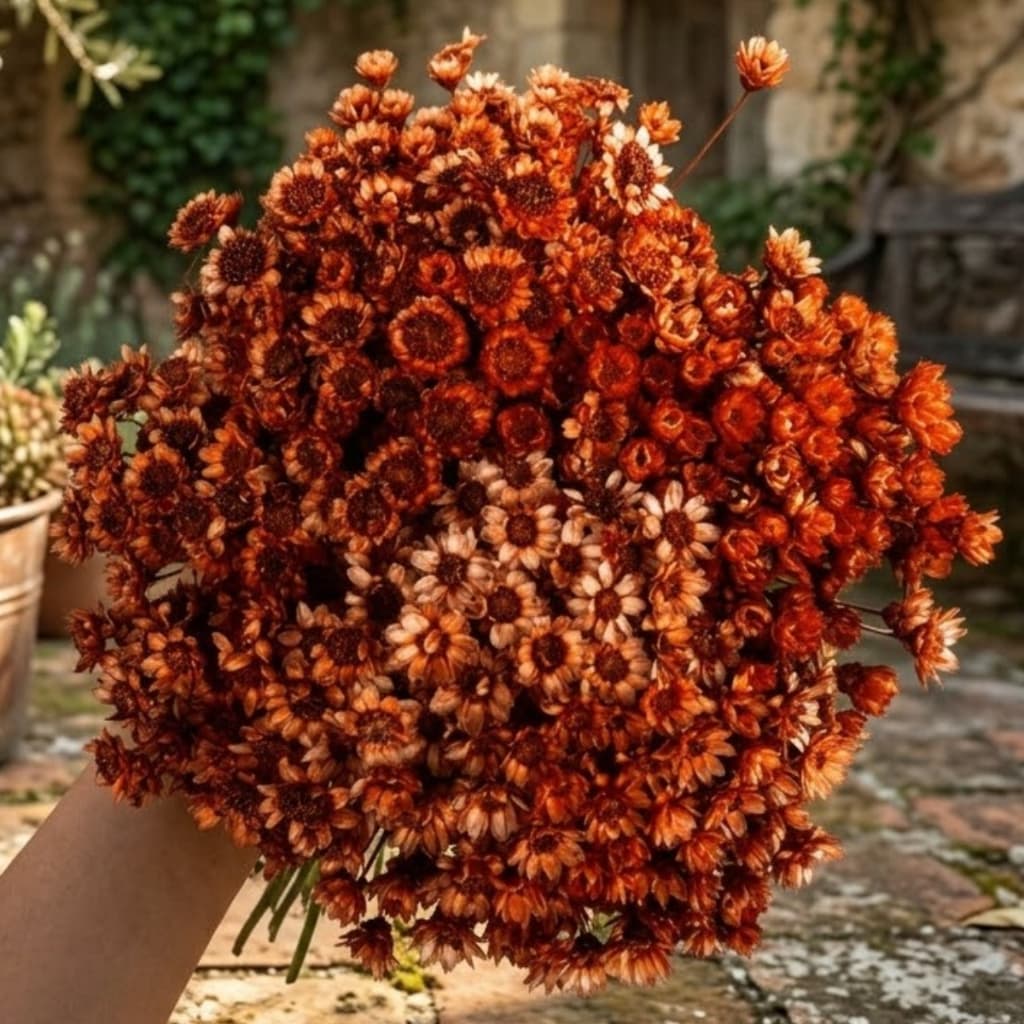 Flor Sempre Viva Terracota Desidratada 1 2 3 ou 4 Buquês Aprox 200 Flores Decoração Boho Casamento