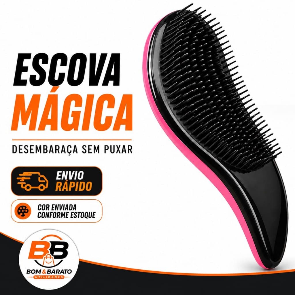 Escova Mágica Desembaraçante para Cabelo com Cerdas Flexíveis