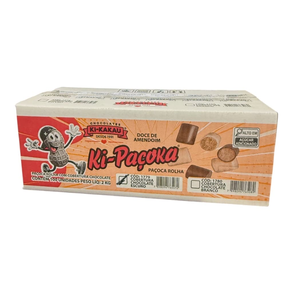 Paçoca de Amendoim Paçoquinha Rolha Ki Paçoca Kikakau 100un