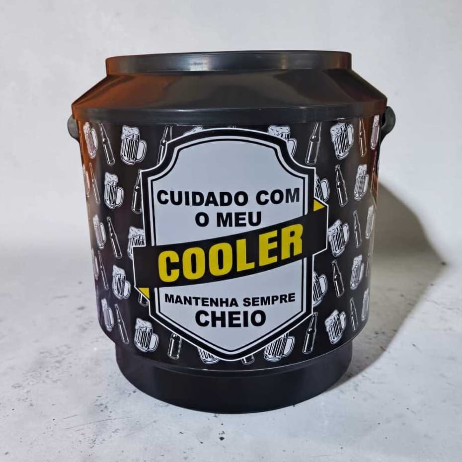 Cooler Térmico Redondo Estampa Personalizado para 30 Latas, 21 Litros com Alça.
