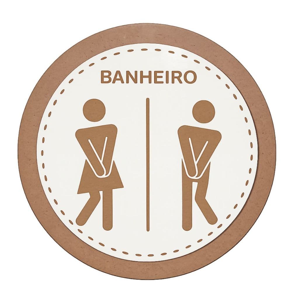 Quadro, Placa indicativa, sinalização para banheiro Unissex MDF
