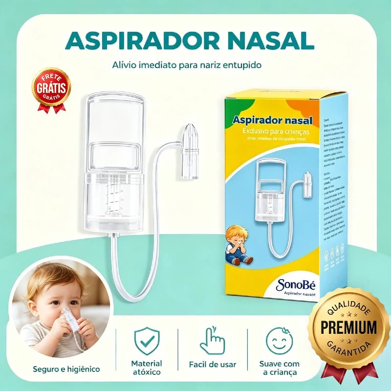 Aspirador Nasal Manual Para Bebê , Limpador Removível , Cuidados Nasais