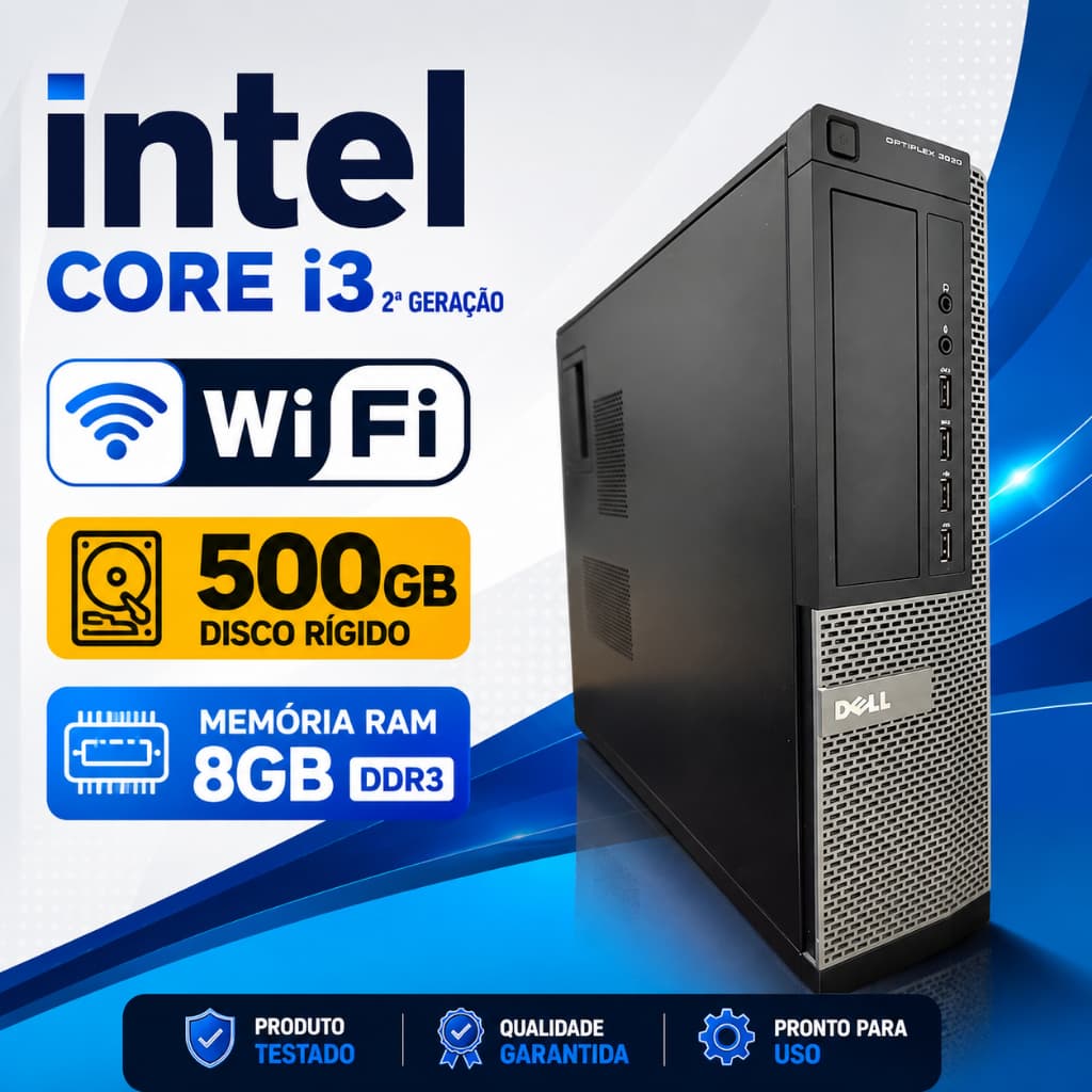Cpu Dell Desktop Intel i3 Hd 500gb 8 Ram Wifi Estudo Trabalho Ifood 99food
