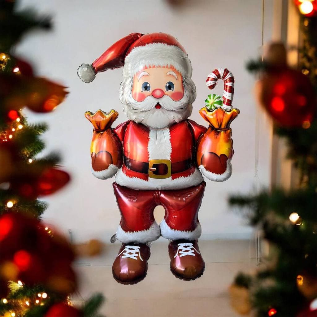 1 Balão Metalizado Papai Noel C/ Presentes Marry Christmas 94.5x149cm