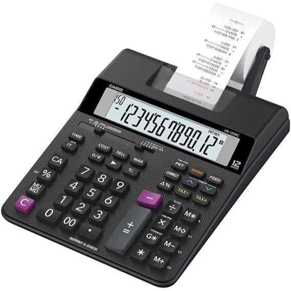 Calculadora de Mesa com Bobina/Impressão Casio HR-150RC - Preta
