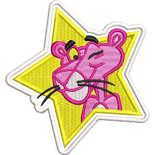 Patch Bordado Pantera Cor de Rosa Desenho Infatil Feminino