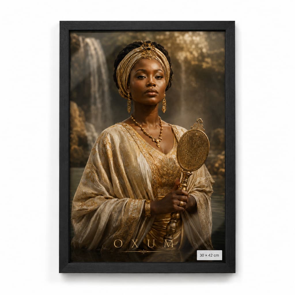 Quadro Decorativo Oxum com Moldura e Vidro 21x30 ou 30x42