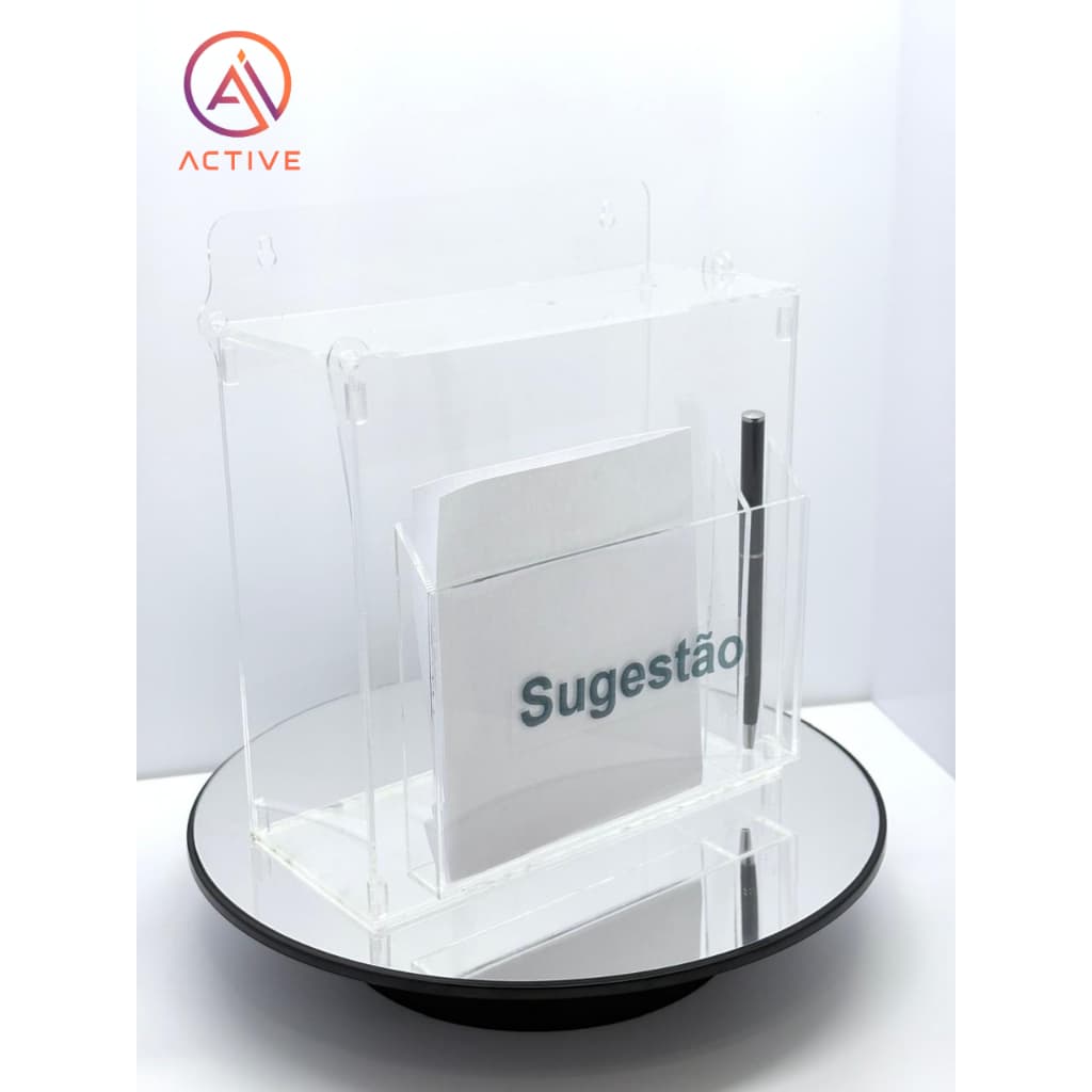 Caixa de Sugestão em Acrílico Cristal Transparente para Sugestões, Reclamações e Votação